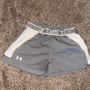 Under Armour Women's Athletic Gray and White Shorts